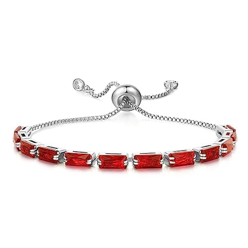 KissYan 14K Gold Plated Cubic Zirconia Adjustable Slider Tennis Bracelet