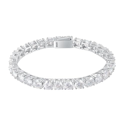 Gem's Moissanite Tennis Bracelet – Lab-Created D Color/VVS1 18k White Gold Plated
