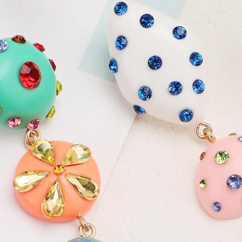 Mikovivi Vintage Asymmetrical Rhinestone Dangle Earrings for Women Boho Jewelry
