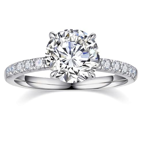 Moissanite Engagement Rings for Women, 1-3ct D Color VVS1 Clarity 925 Sterling Silver