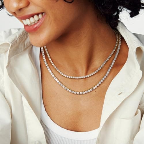 KissYan 14K Gold/Silver Plated Diamond-Style Choker for Men & Women