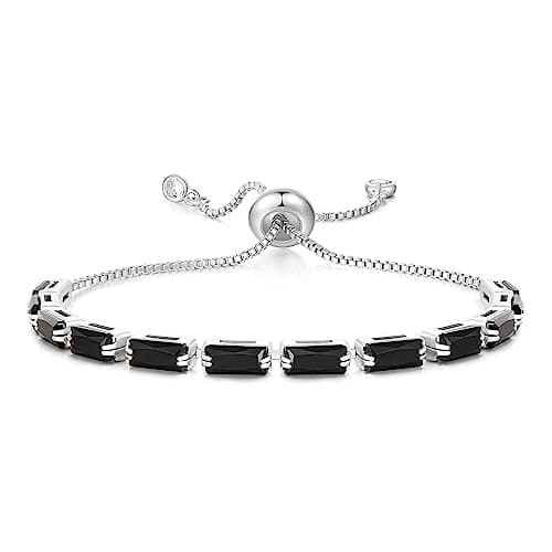 KissYan 14K Gold Plated Cubic Zirconia Adjustable Slider Tennis Bracelet
