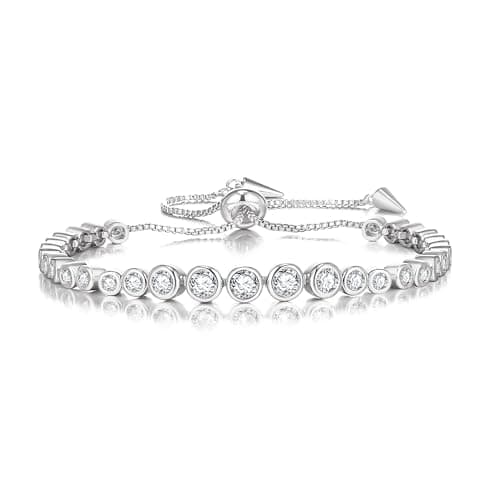 FANZE Classic Women's 14K Gold-Plated 3-5MM CZ Tennis Bracelet