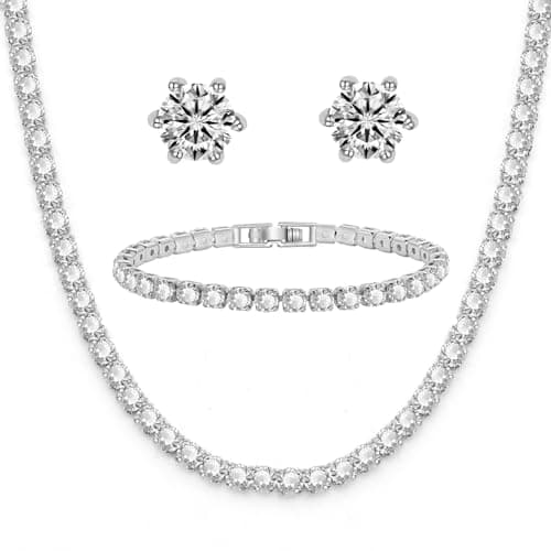 PORYIMEE Sparkling Rhinestone 14K Gold Plated Choker for Women
