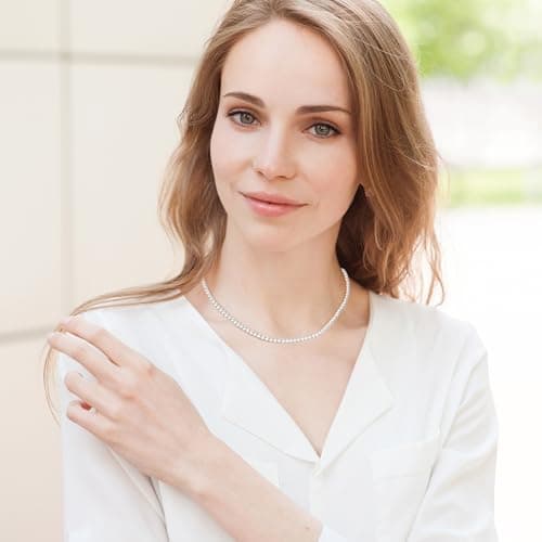 DUALFERV Women's 18K Gold Plated Tennis Necklace & Bracelet, Cubic Zirconia, 3mm, Long Chain