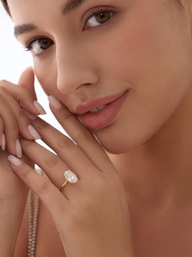 Michooyel 4.0ct Oval Cut Women's Engagement Ring