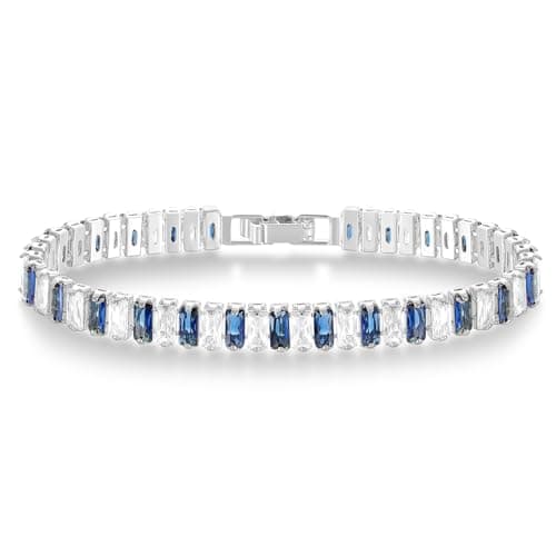 KELORIS PATH Women's 14K Gold Plated White Gold CZ Tennis Bracelet