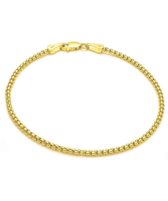 Waitsoul Diamond-Cut Silver/Gold Box/Rope Bracelet for Women/Men