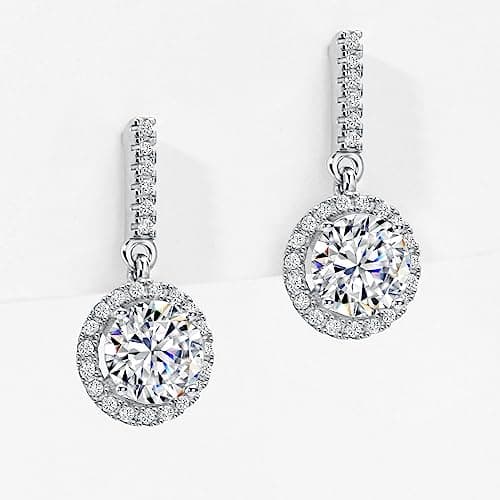 Refined and simplified title: Michooyel S925 Halo Diamond Bridal Drop Earrings