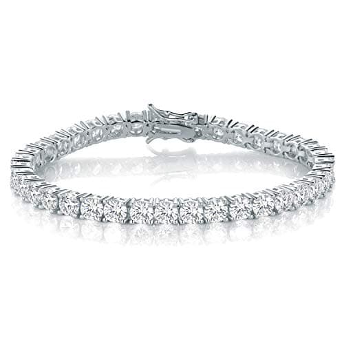 Gemsme 18K White Gold Plated Jewelry Set - Necklace, Bracelet, Earrings, Ring Pack of 4