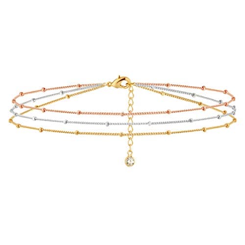 MEVECCO 14K Gold Plated Dainty Chain Bracelet for Women