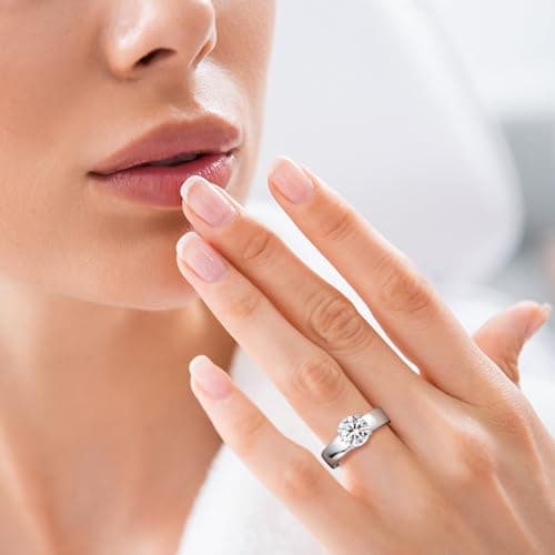 PROSTORY 2CT Moissanite Solitaire Ring 925 Silver VVS1 Clarity Anniversary Gift for Her