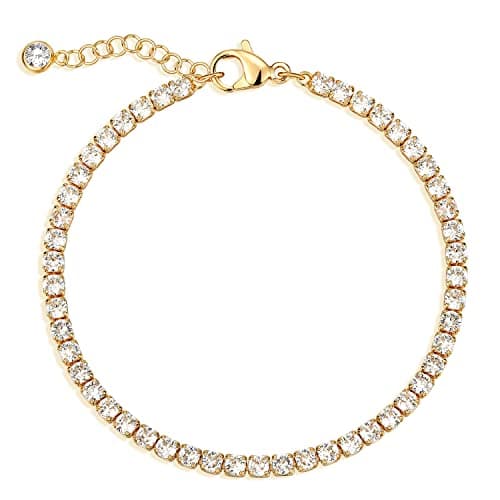 MEVECCO 14K Gold Plated Dainty Chain Bracelet for Women