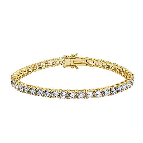 Amazon Essentials Sterling Silver Tennis Bracelet Set with Round Cut Infinite Elements CZ