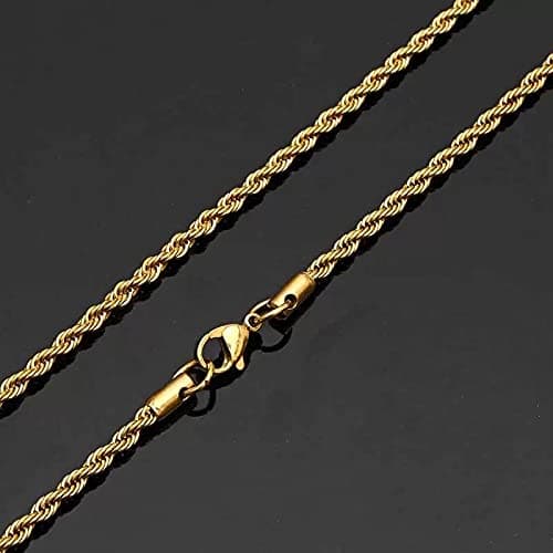 Michooyel 3mm Twist Rope Necklace for Men, Women, Boys and Teens
