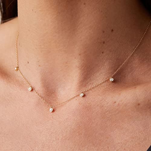 Caratmerry Lab Grown Diamond 14k Solid Gold Solitaire Necklace