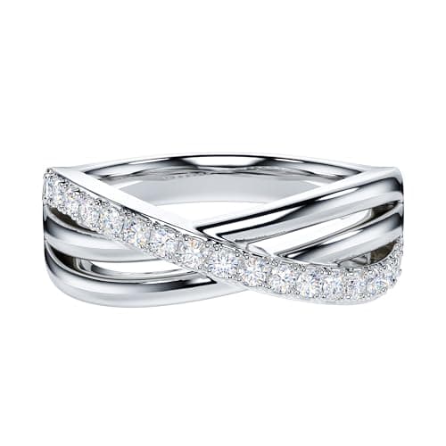 THELANDA Genuine Moissanite Round Brilliant Cut Diamond Wedding Ring for Couples