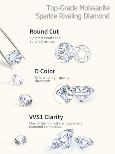 CYW D Color Moissanite Eternity Ring for Women, 925 Sterling Silverrhodium Finish