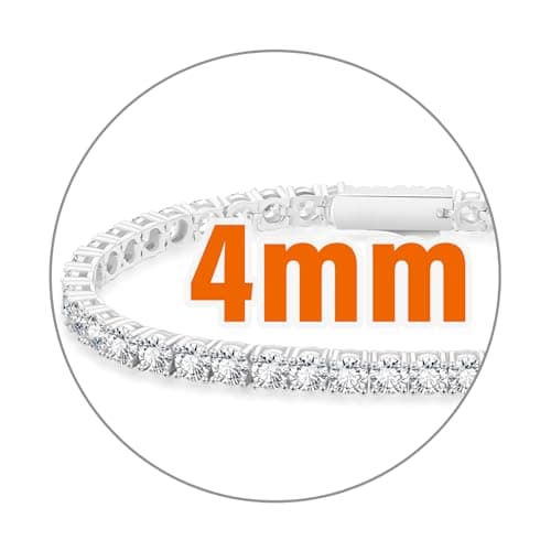 KRKC&CO Iced Out 5A CZ 3/4mm Tennis Bracelet 14k Gold/White Gold