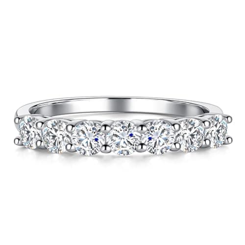 LuluRell Moissanite Promise Rings for Women, S925 Sterling Silver 6 Prong Solitaire D Color VVS1 Clarity Round Cut
