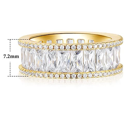 MDFUN 18K Gold Plated Womens Eternal CZ Wedding Promise Ring