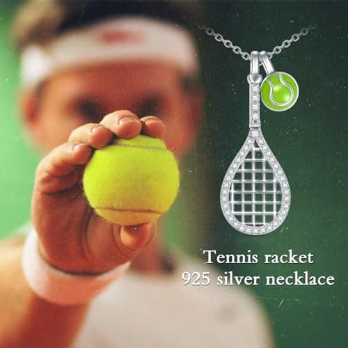 KNTTZZI Silver Tennis Necklace for Women, Graduation Gift for Tennis Lovers