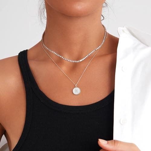 FANZE Gold Plated 3mm Cubic Zircon Choker Necklace Sparkly Jewelry for Women