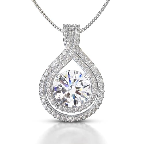 Velare Jewelry Platinum Plated Certified Moissanite Necklace for Women
