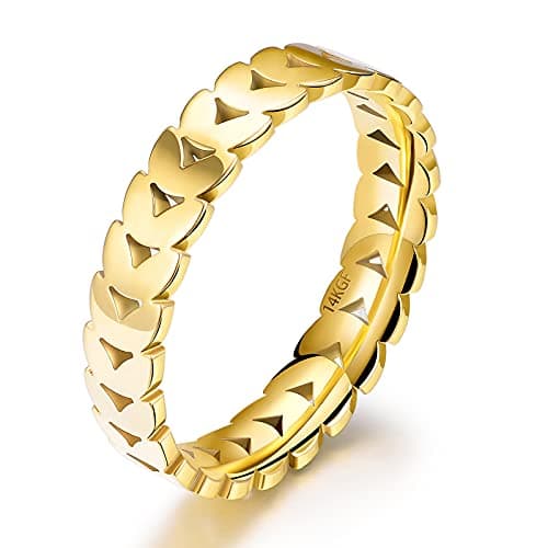 JINEAR 18K Gold Plated CZ Eternity Ring for Women