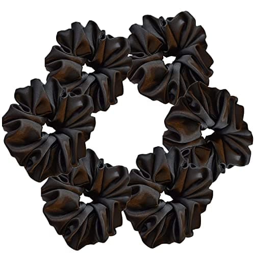 6-Piece Soft Satin Silk Scrunchies for Big Hair