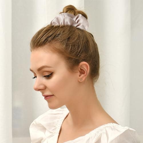 Morandi Silk Satin Scrunchies Set - 3Pcs Hair Holders for Women