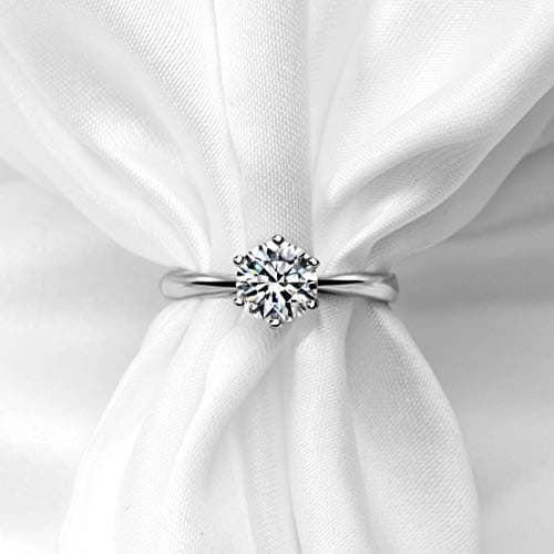 Michooyel 1ct Moissanite 6 Claws Band Ring Bridal Set for Women