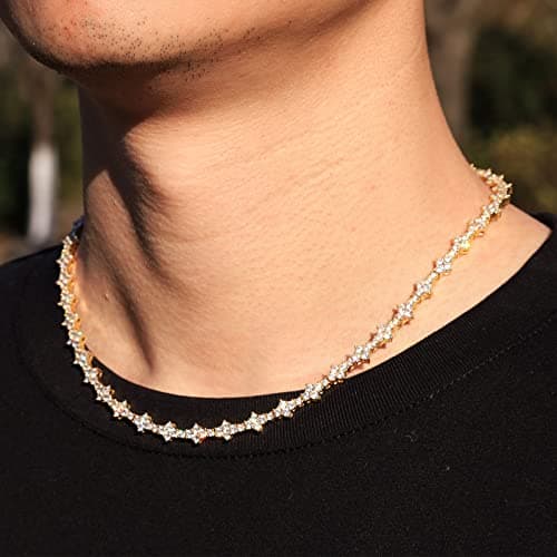 Lulu Mel 14K Gold Plated 5A CZ Diamond Hip Hop Tennis Choker Necklace for Men & Women