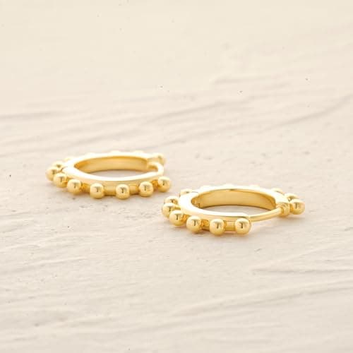 MYEARS 14K Gold Plated Simple Hoop Earrings Hypoallergenic