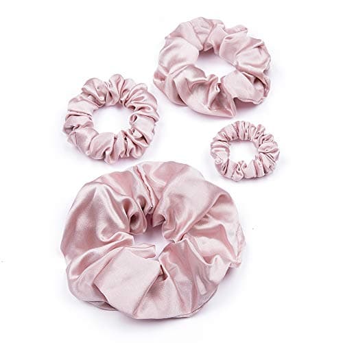 LilySilk 6A Grade Mulberry Silk Scrunchies Set - Black