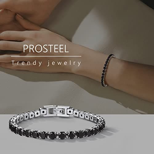Refined Title: PROSTEEL Cubic Zirconia Tennis Bracelet for Women