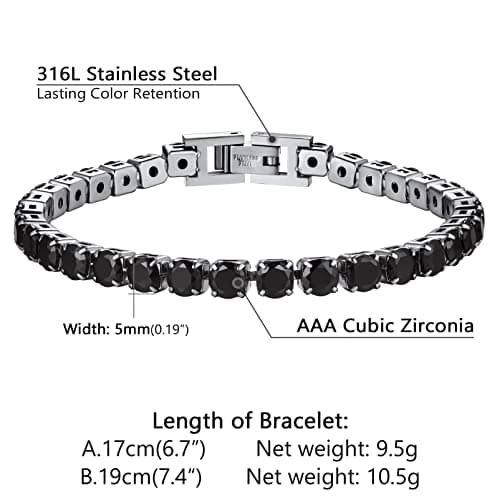 Refined Title: PROSTEEL Cubic Zirconia Tennis Bracelet for Women