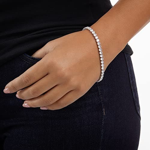 Amazon Essentials Cubic Zirconia Tennis Bracelet for Women, Size 7.5