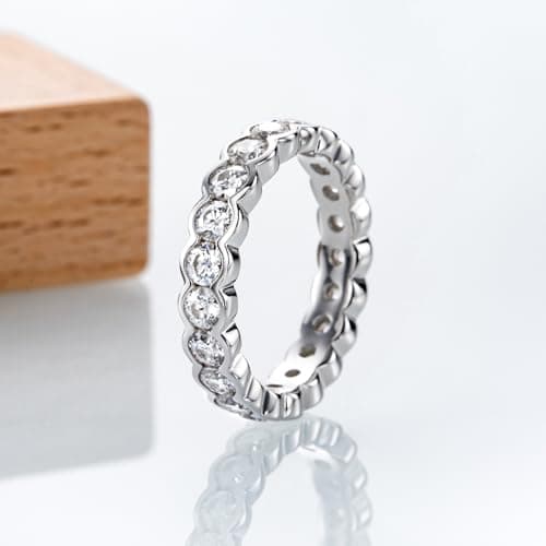 Bo.Dream Eternity 3mm Cubic Zirconia Sterling Silver Ring for Women