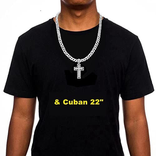 HH Bling Empire Diamond Cross Pendant Necklace 24 Inch