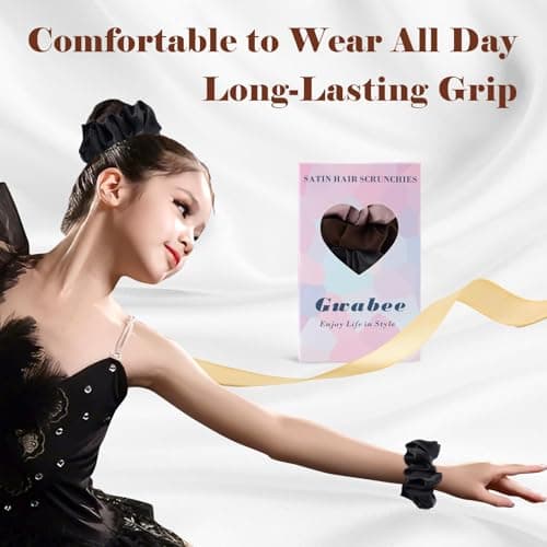 9 Pack Satin Scrunchies for Women - Soft, No Damage, Ideal for Curly Thick Hair - Black, Brown, Purple - 3 Sizes