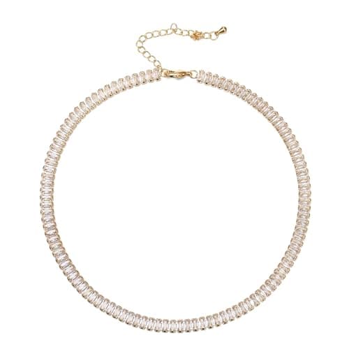 FANZE Gold Plated Tennis Necklace for Women Cubic Zirconia Choker