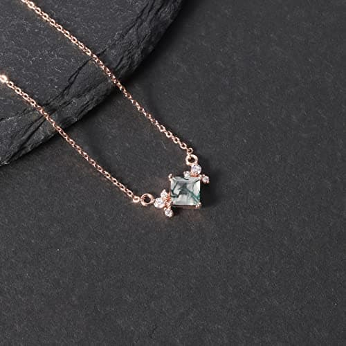 Natural Moss Agate Necklace for Women