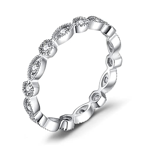 JewelryPalace 14K Gold Plated 925 Sterling Silver Cubic Zirconia Promise Rings for Women