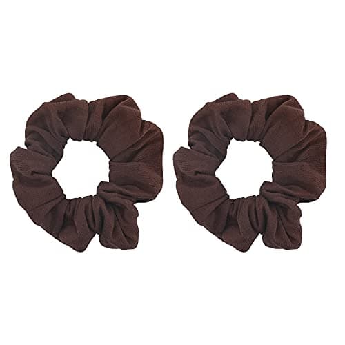 Mustard Solid Scrunchie Hair Ties Set of 2