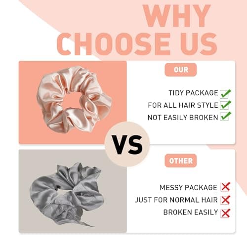 8 Pack Satin Hair Scrunchies for Women