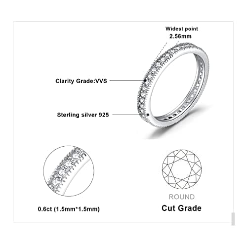 JewelryPalace 14K Gold Plated 925 Sterling Silver Cubic Zirconia Promise Rings for Women
