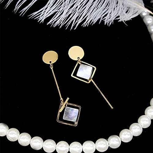 Geometric Triangle Long Bar Stick Chain Tassel Earrings for Women