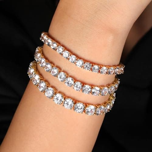 Refined and simplified title: Gemsme 7.0mm White Gold Plated Cubic Zirconia Tennis Bracelet for Men and Women