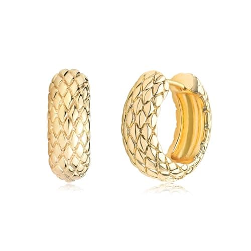 MYEARS 14K Gold Plated Simple Hoop Earrings Hypoallergenic